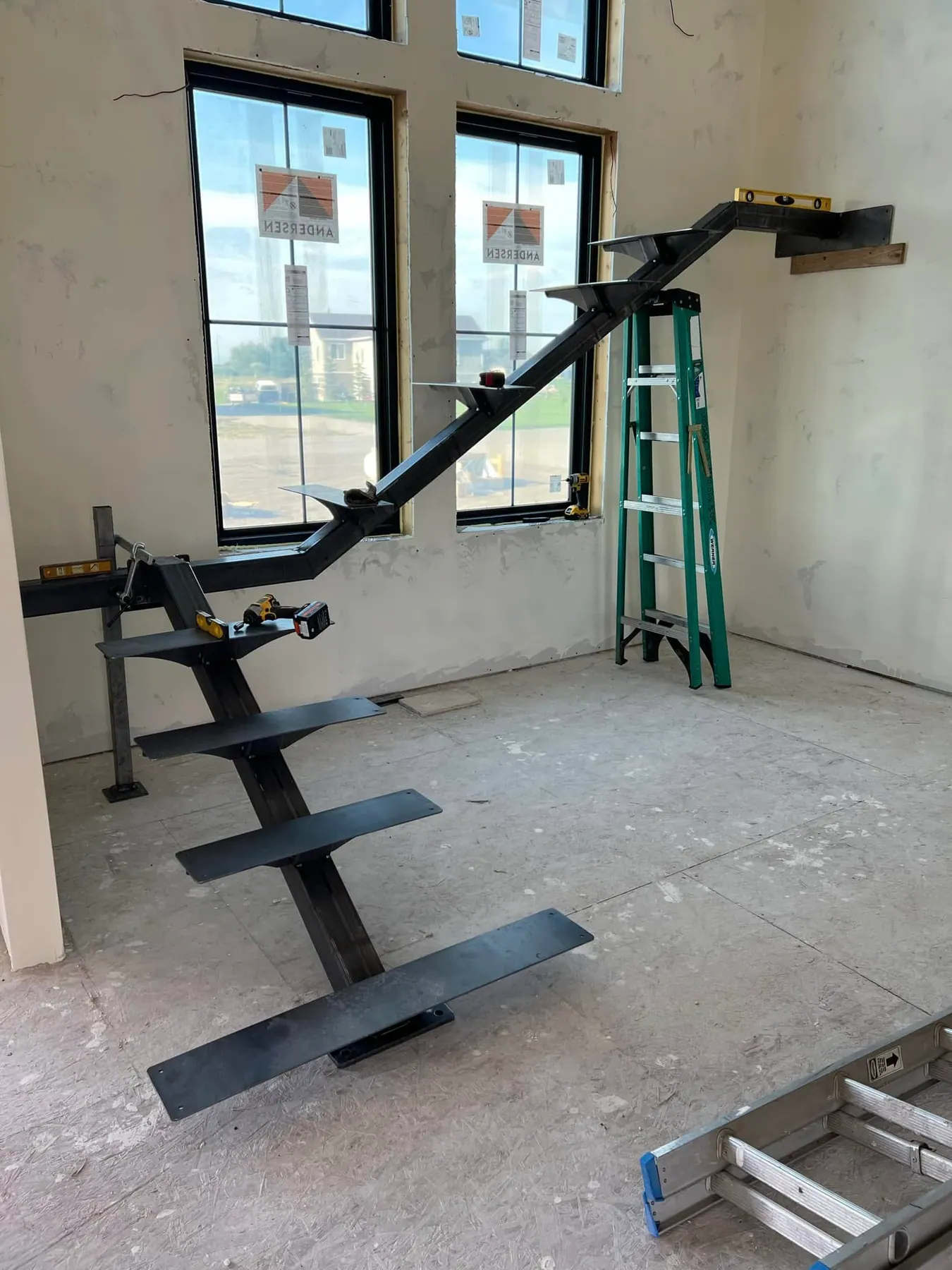 Floating Stair Frame by B & K Metal Works